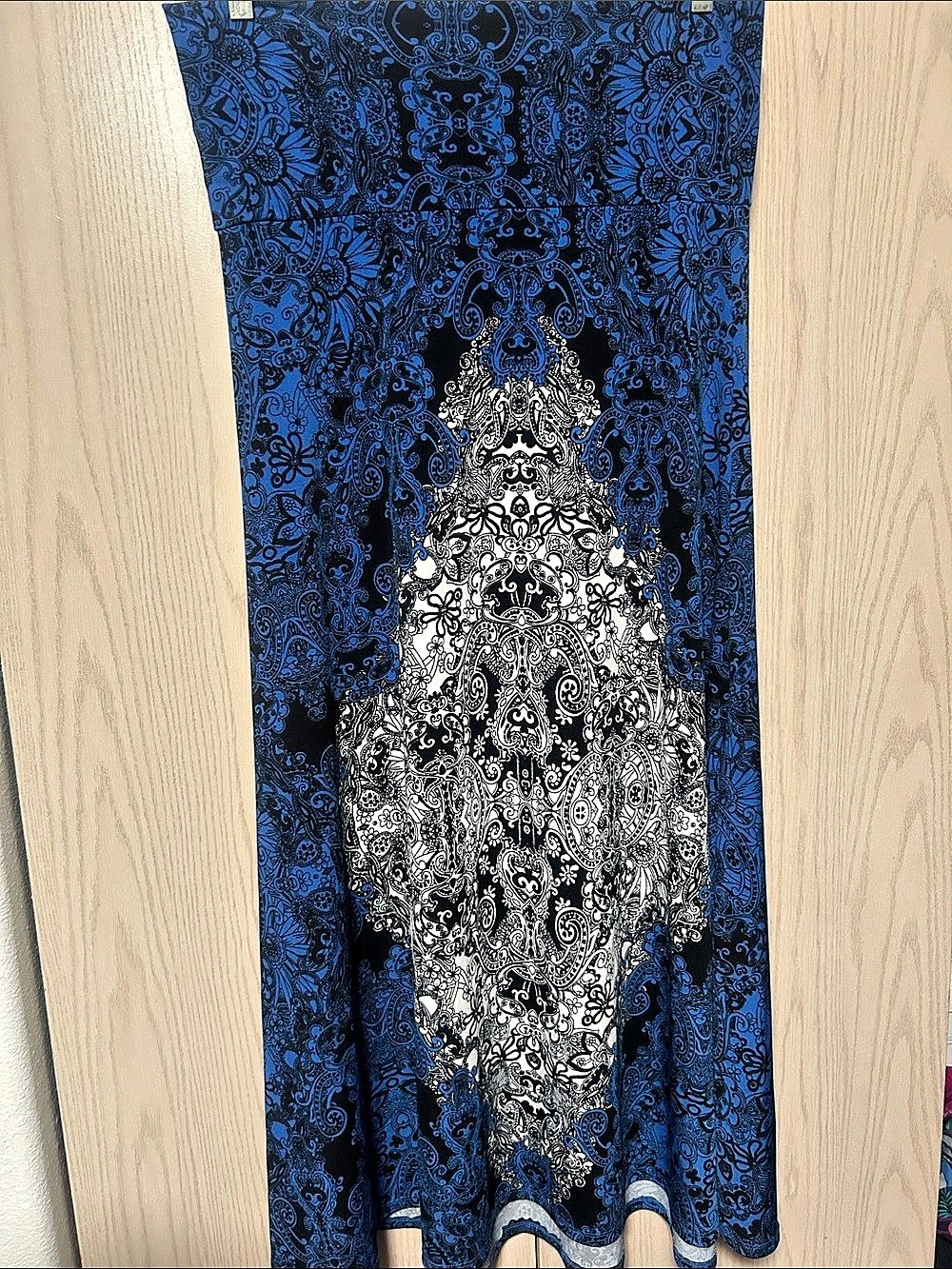 LuLaRoe Jill Skirt Jill Maxi Skirt in Blue & Black Size XL